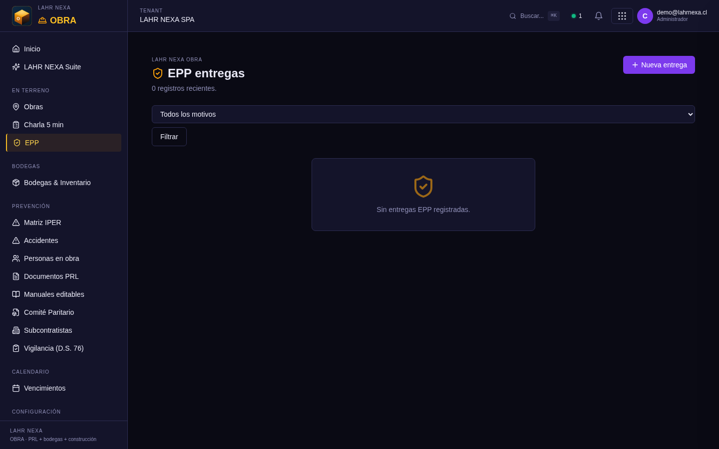 Entrega de EPP en OBRA.